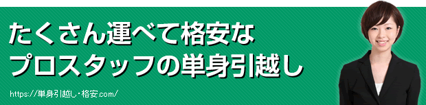 たくさん運べて格安なプロスタッフの単身引越し